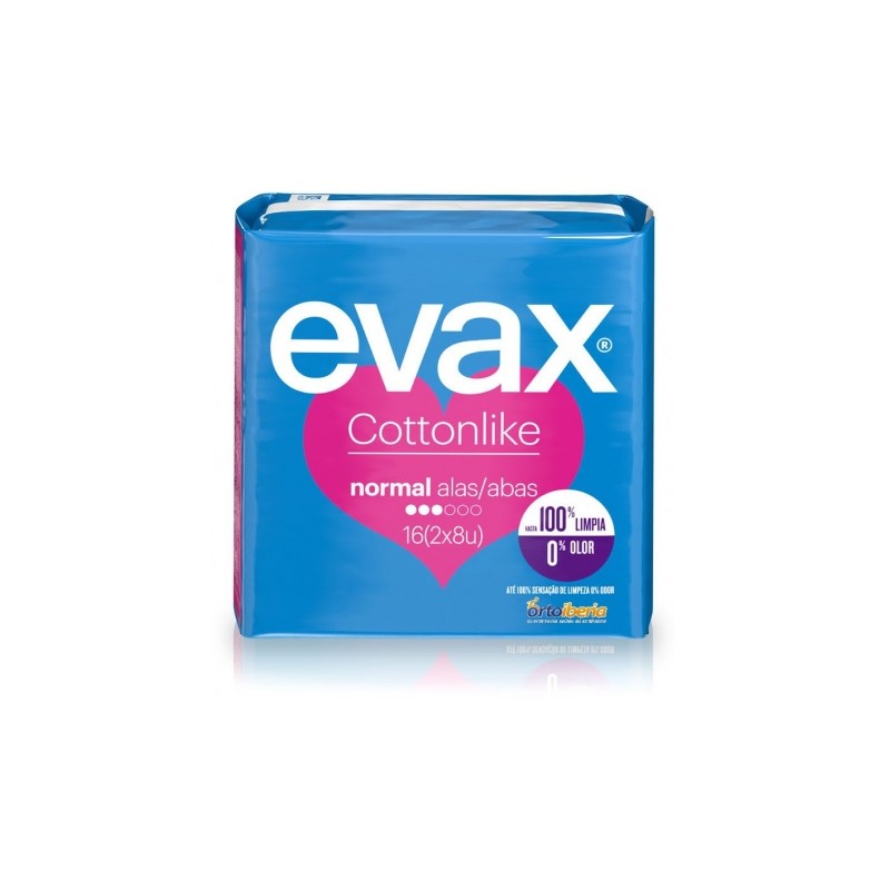 COMPRESAS EVAX COTTONLIKE NORMAL ALAS 2X16