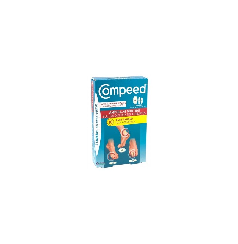 COMPEED AMPOLLAS TALLA MEDIANA 10 UNIDADES PACK AHORRO