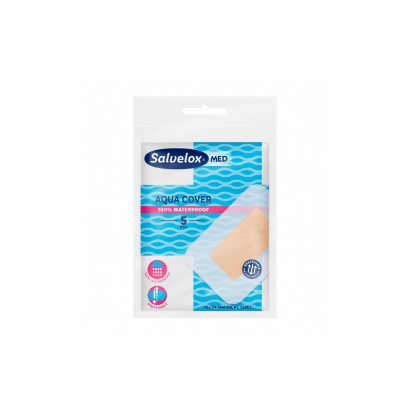 SALVELOX MED AQUA COVER APOSITO ADHESIVO 5 APOSITOS 76 MM X 54 MM